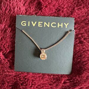 NWT! RARE! Givenchy Crystal Pendant Necklace In Rose Gold 2 Stunning Stones